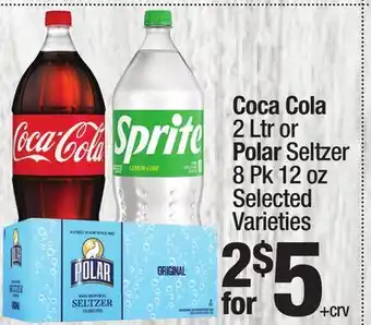 Super King Markets Coca Cola 2 Ltr or Polar Seltzer 8 Pk 12 oz offer