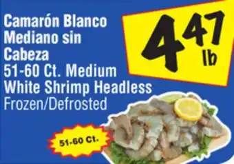 El Super 51-60 Ct. Medium White Shrimp Headless offer