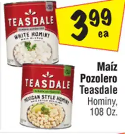 El Super Teasdale Hominy, 108 Oz offer