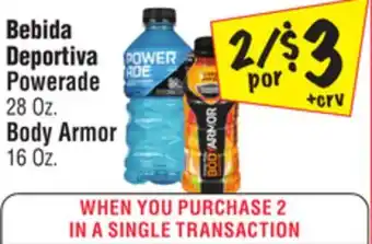 El Super Powerade 28 Oz. Body Armor 16 Oz offer