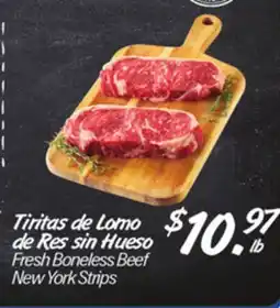 El Super Fresh Boneless Beef New York Strips offer