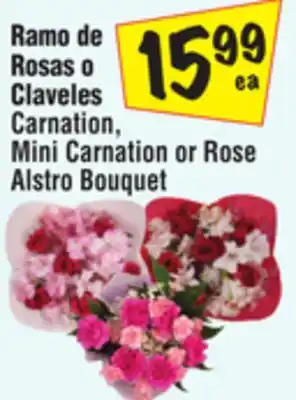 El Super Mini Carnation or Rose Alstro Bouquet offer