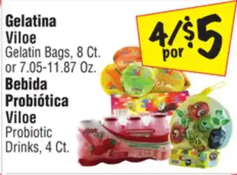 El Super Viloe Gelatin Bags, 8 Ct. or 7.05-11.87 Oz. Viloe Probiotic Drinks, 4 Ct offer