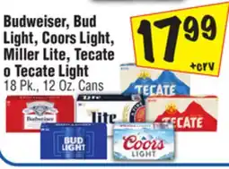 El Super Budweiser, Bud Light, Coors Light, Miller Lite, Tecate o Tecate Light offer