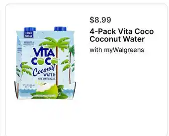 Walgreens 4-Pack Vita Coco Coconut Water offer