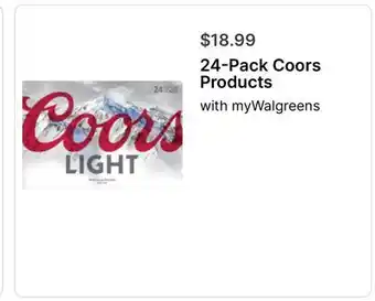 Walgreens 24-Pack Coors Products offer