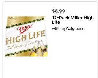 Walgreens 12-Pack Miller High Life offer