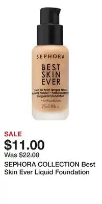 Kohl's SEPHORA COLLECTION Best Skin Ever Liquid Foundation offer