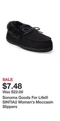 Kohl's Sonoma Goods For Life SINTIA2 Women's Moccasin Slippers offer