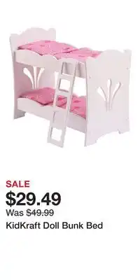 Kohl's KidKraft Doll Bunk Bed offer