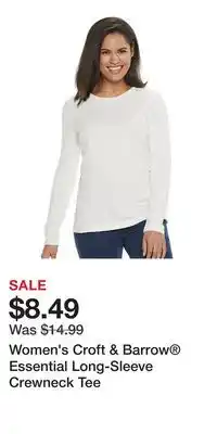 Kohl's Women's Croft & Barrow Essential Long-Sleeve Crewneck Tee offer