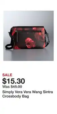 Kohl's Simply Vera Vera Wang Sintra Crossbody Bag offer