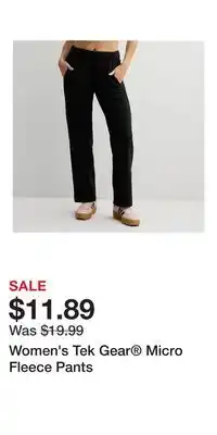 Kohl's Women's Tek Gear Micro Fleece Pants offer