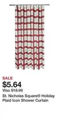 Kohl's St. Nicholas Square Holiday Plaid Icon Shower Curtain offer