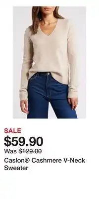 Nordstrom Caslon Cashmere V-Neck Sweater offer