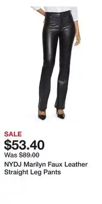 Nordstrom NYDJ Marilyn Faux Leather Straight Leg Pants offer