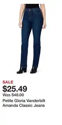 Kohl's Petite Gloria Vanderbilt Amanda Classic Jeans offer