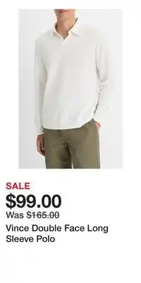 Nordstrom Vince Double Face Long Sleeve Polo offer