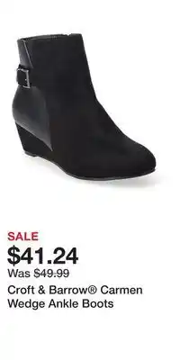 Kohl's Croft & Barrow Carmen Wedge Ankle Boots offer