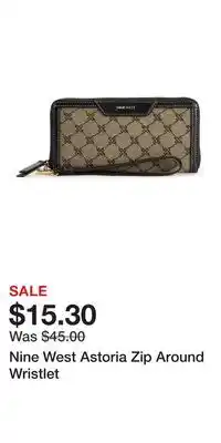 Kohl's Nine West Astoria Zip Around Wristlet offer