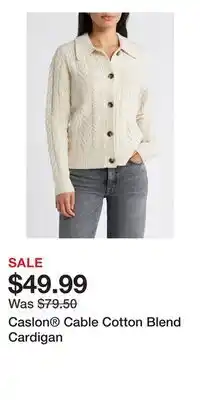 Nordstrom Caslon Cable Cotton Blend Cardigan offer