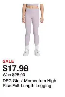 Dick's Sporting Goods DSG Girls' Momentum High-Rise Full-Length Legging offer