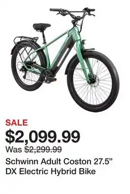 Dick's Sporting Goods Schwinn Adult Coston 27.5 DX Electric Hybrid Bike offer