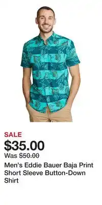 Kohl's Men's Eddie Bauer Baja Print Short Sleeve Button-Down Shirt offer