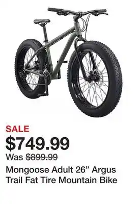 Dick's Sporting Goods Mongoose Adult 26 Argus Trail Fat Tire Mountain Bike offer