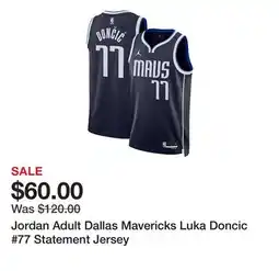 Dick's Sporting Goods Jordan Adult Dallas Mavericks Luka Doncic #77 Statement Jersey offer