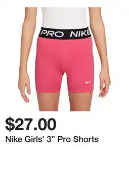 Dick's Sporting Goods Nike Girls' 3 Pro Shorts offer