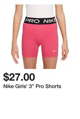 Dick's Sporting Goods Nike Girls' 3 Pro Shorts offer