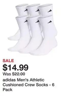 Dick's Sporting Goods adidas Men's Athletic Cushioned Crew Socks - 6 Pack offer