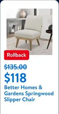 Walmart Better Homes & Gardens Springwood Slipper Chair offer