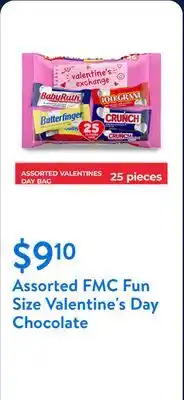 Walmart Assorted FMC Fun Size Valentine's Day Chocolate offer