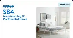 Walmart Mainstays King 14 Platform Bed Frame offer