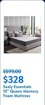 Walmart Sealy Essentials 10 Queen Memory Foam Mattress offer