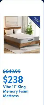 Walmart Vibe 11 King Memory Foam Mattress offer