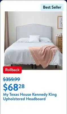 Walmart My Texas House Kennedy King Upholstered Headboard offer