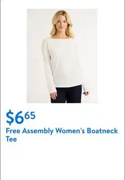 Walmart Free Assembly Women's Boatneck Tee offer