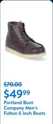 Walmart Portland Boot Company Men's Fulton 6 Inch Boots offer