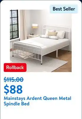 Walmart Mainstays Ardent Queen Metal Spindle Bed offer