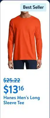 Walmart Hanes Men's Long Sleeve Tee offer