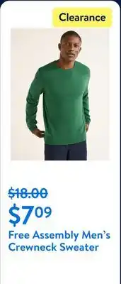 Walmart Free Assembly Men's Crewneck Sweater offer