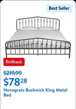 Walmart Novogratz Bushwick King Metal Bed offer