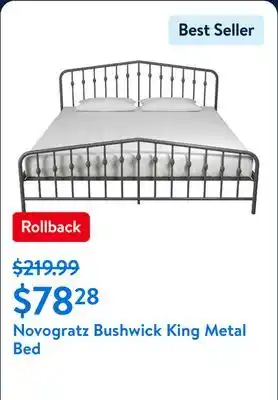 Walmart Novogratz Bushwick King Metal Bed offer