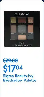 Walmart Sigma Beauty Ivy Eyeshadow Palette offer