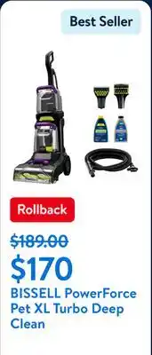 Walmart BISSELL PowerForce Pet XL Turbo Deep Clean offer