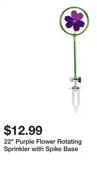 Big Lots 22 Purple Flower Rotating Sprinkler with Spike Base offer