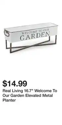 Big Lots Real Living 16.7 Welcome To Our Garden Elevated Metal Planter offer